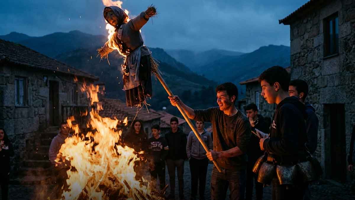 Ritual ancestral que despede o inverno no Barroso com fogueiras, chocalhos e sátira popular